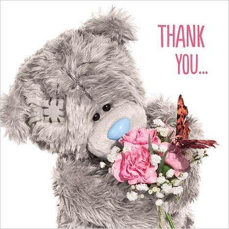 3D Holographic Thank You Me to You Bear Card £2.99